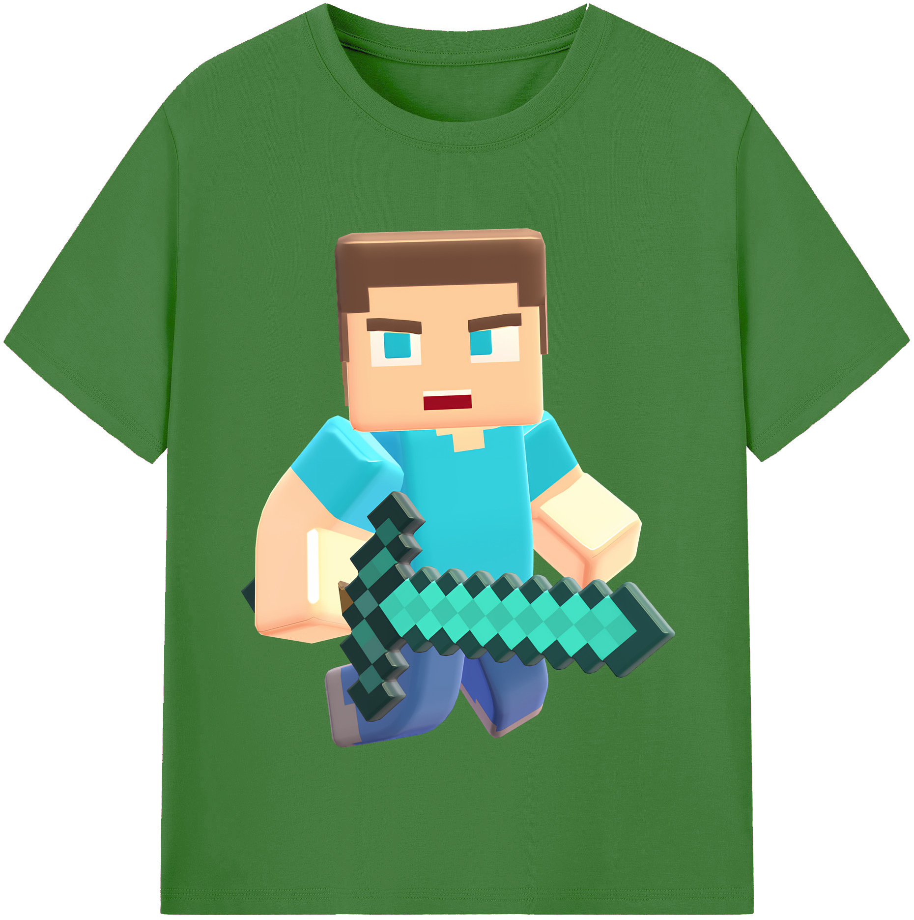 （画像用） マインクラフト ブロックの世界 Minecraft MC Block world レディースカジュアルプリントTシャツ（綿100％）